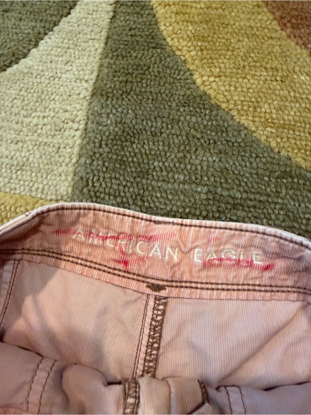 American Eagle Outfitters High Rise Corduroy Cargo Shorts Peach 4 Runs Small - Picture 4 of 6